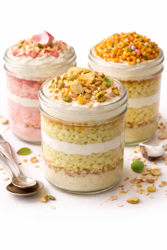 Assorted flavor dessert jar cakes