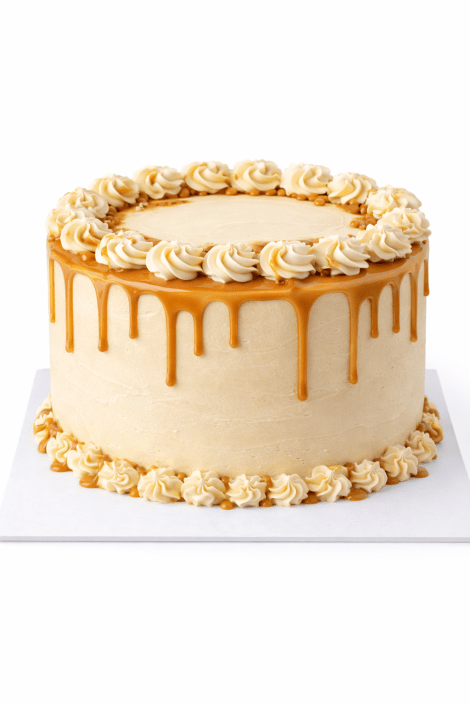 Vanilla Cake with Caramel Buttercream frosting